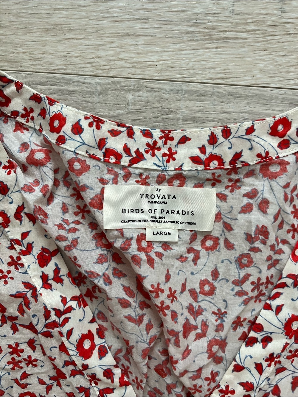 Trovata Birds of Paradis Women’s Rae Dress Red Ivy Floral Sleeveless Size Large - Picture 5 of 9